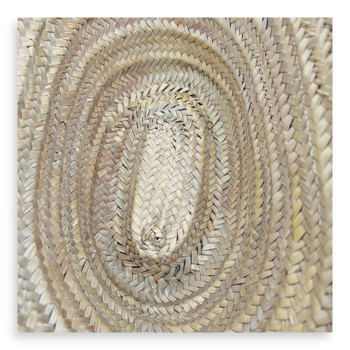 Basket Top Handle Bag Medium Brown in Rattan, Silver hardware