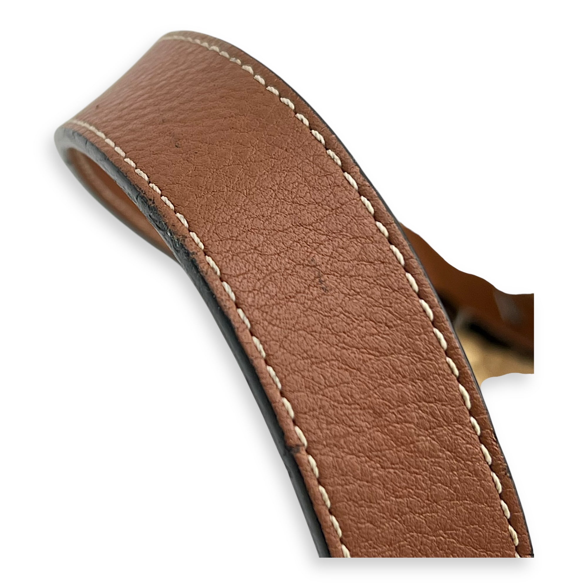 Basket Top Handle Bag Medium Brown in Rattan, Silver hardware
