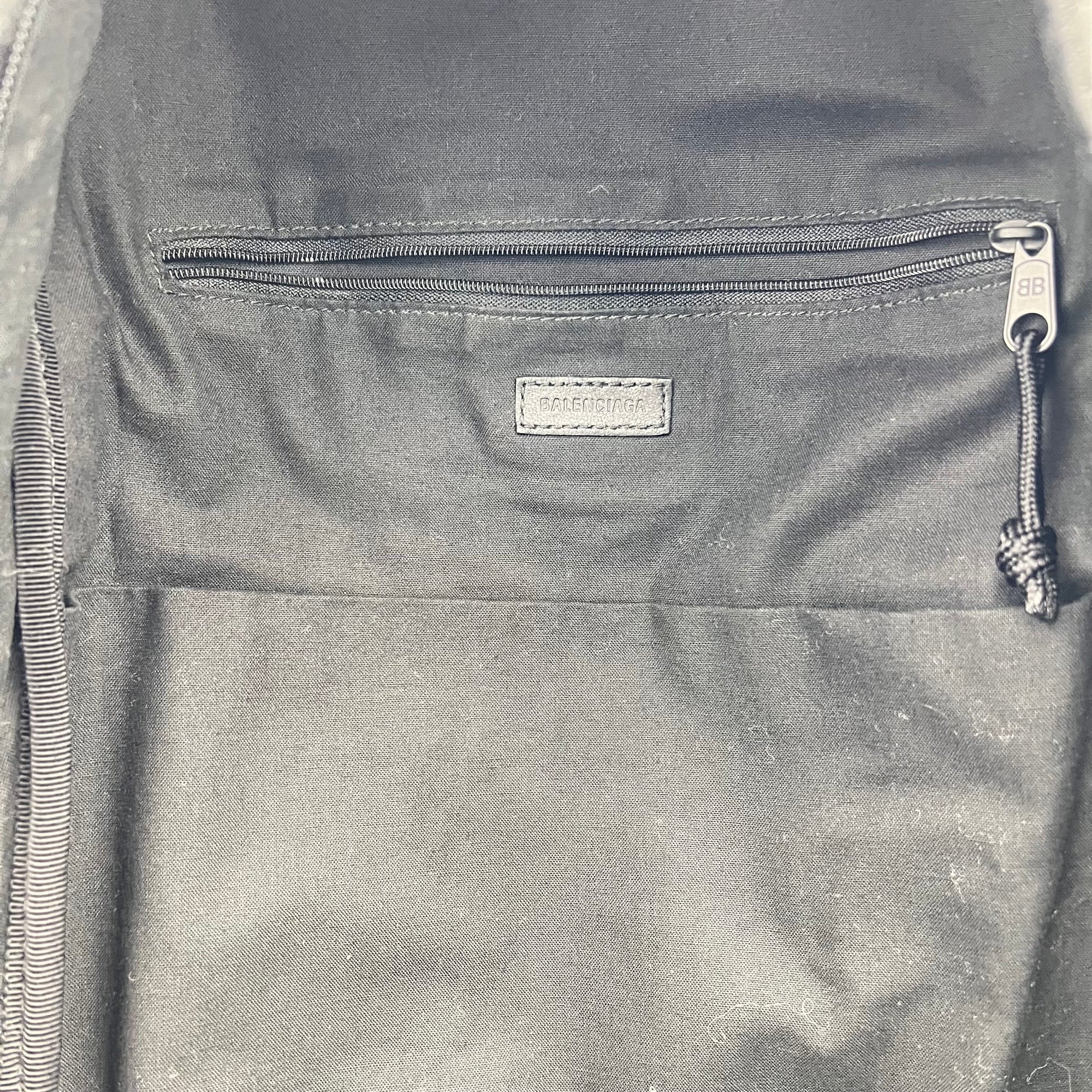 Logo Black Backpack in Distressed Leather, Silver hardware