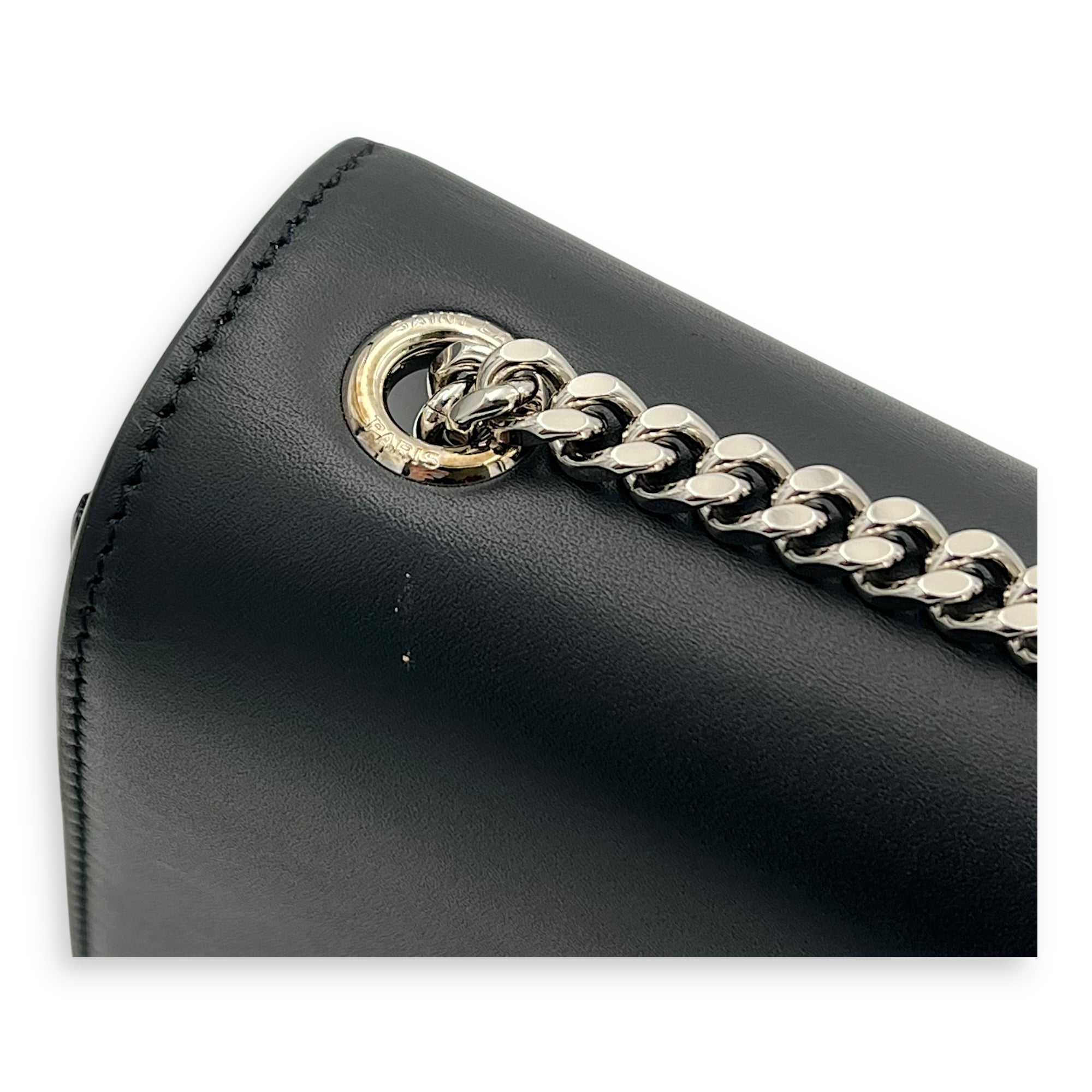 Kate Crossbody Bag Black in Calfskin, Silver hardware