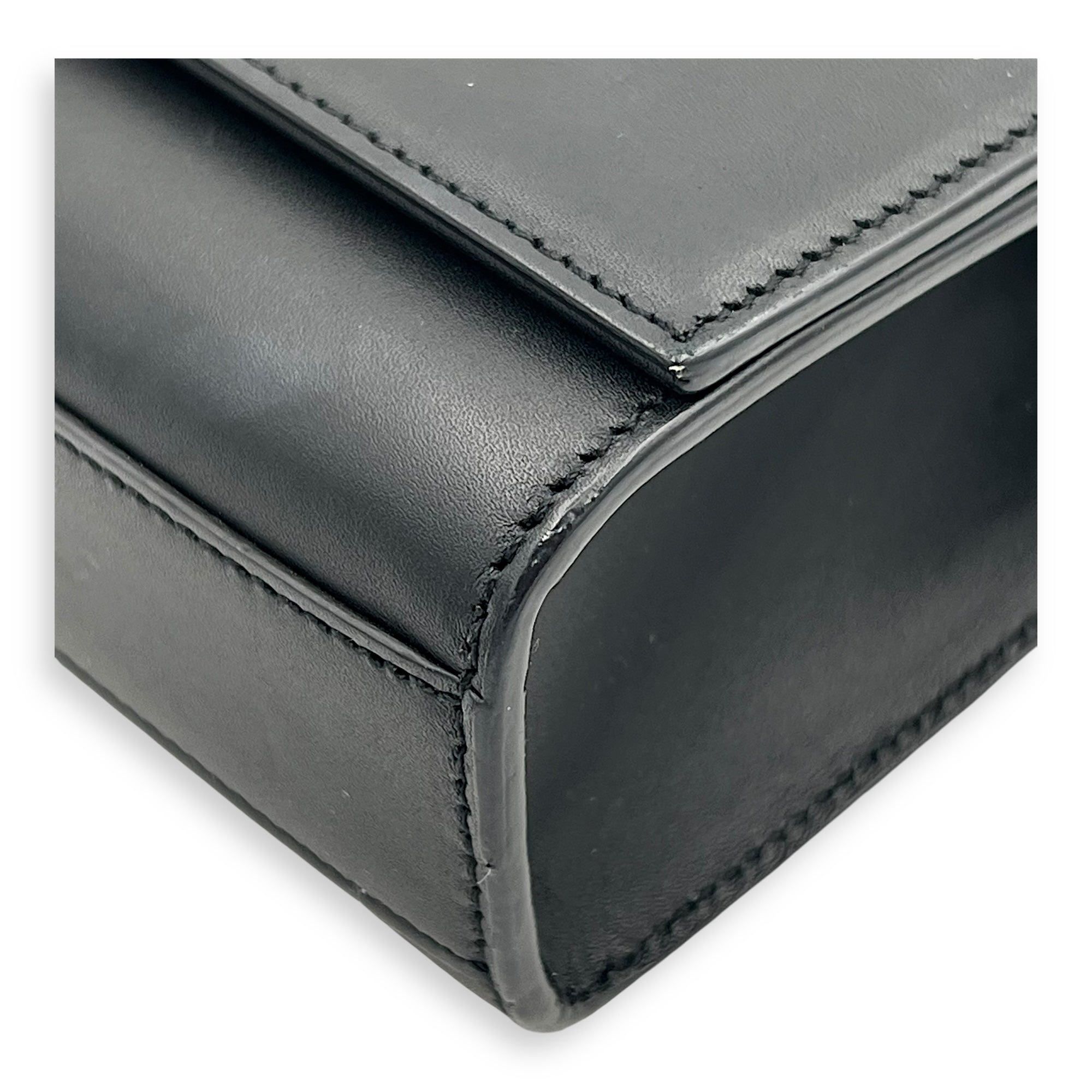 Kate Crossbody Bag Black in Calfskin, Silver hardware