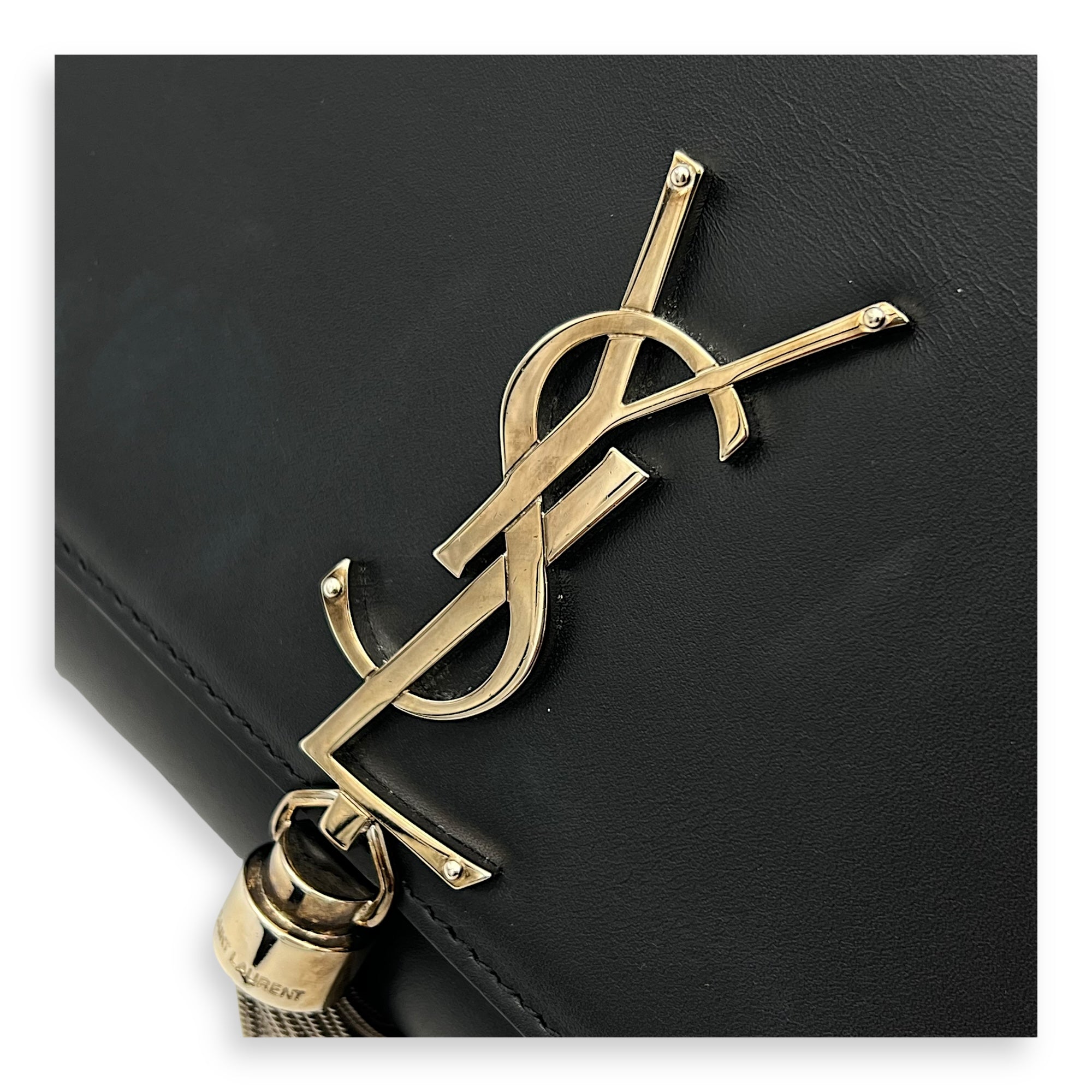 Kate Crossbody Bag Black in Calfskin, Silver hardware