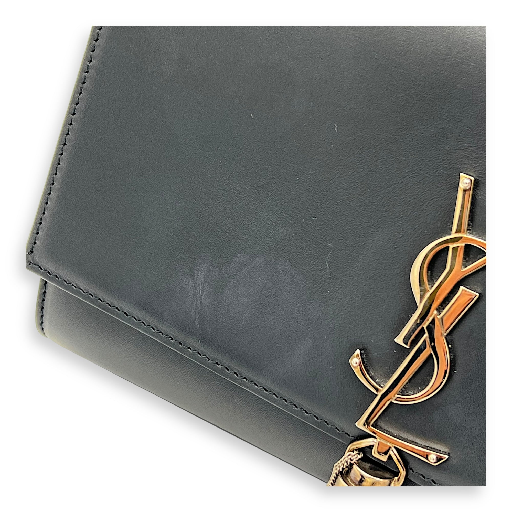 Kate Crossbody Bag Black in Calfskin, Silver hardware