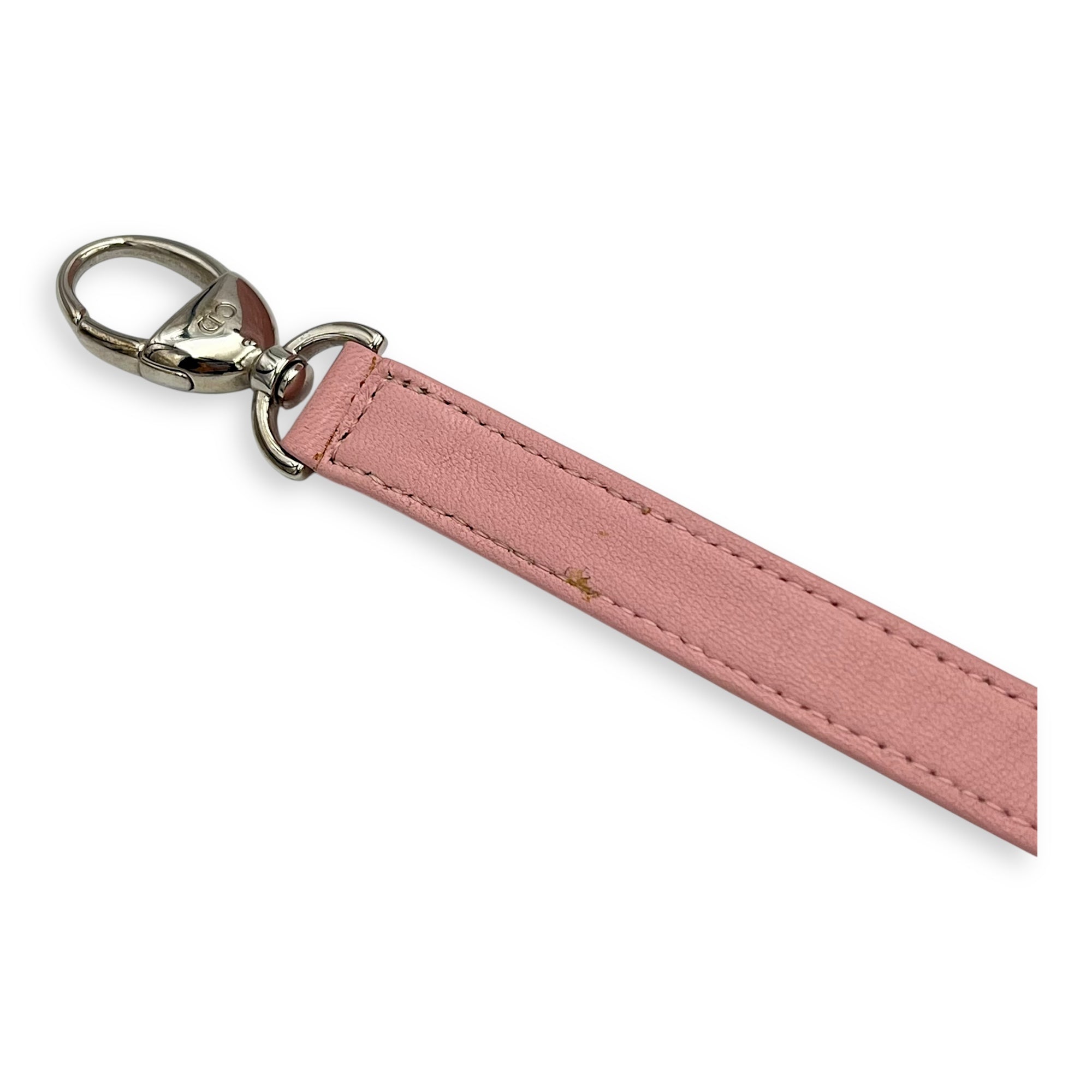 Lady Dior Top Handle Bag Medium Pink in Calfskin, Silver hardware
