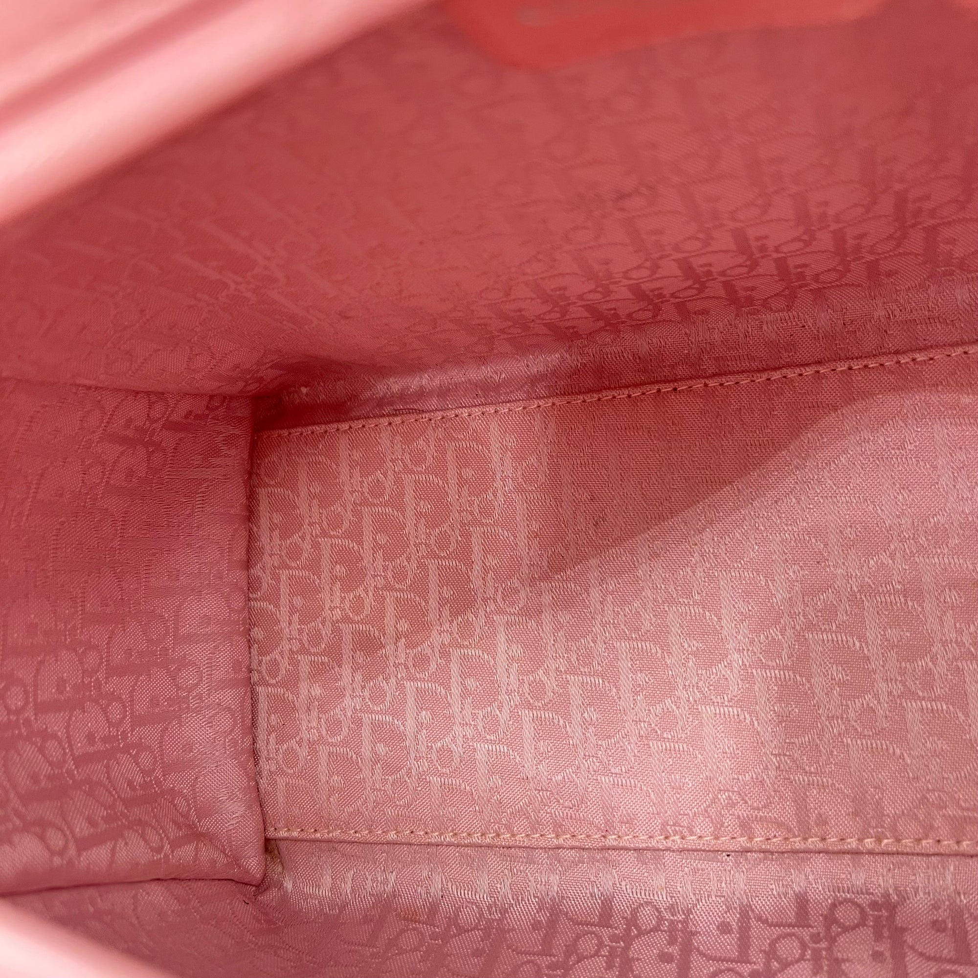 Lady Dior Top Handle Bag Medium Pink in Calfskin, Silver hardware