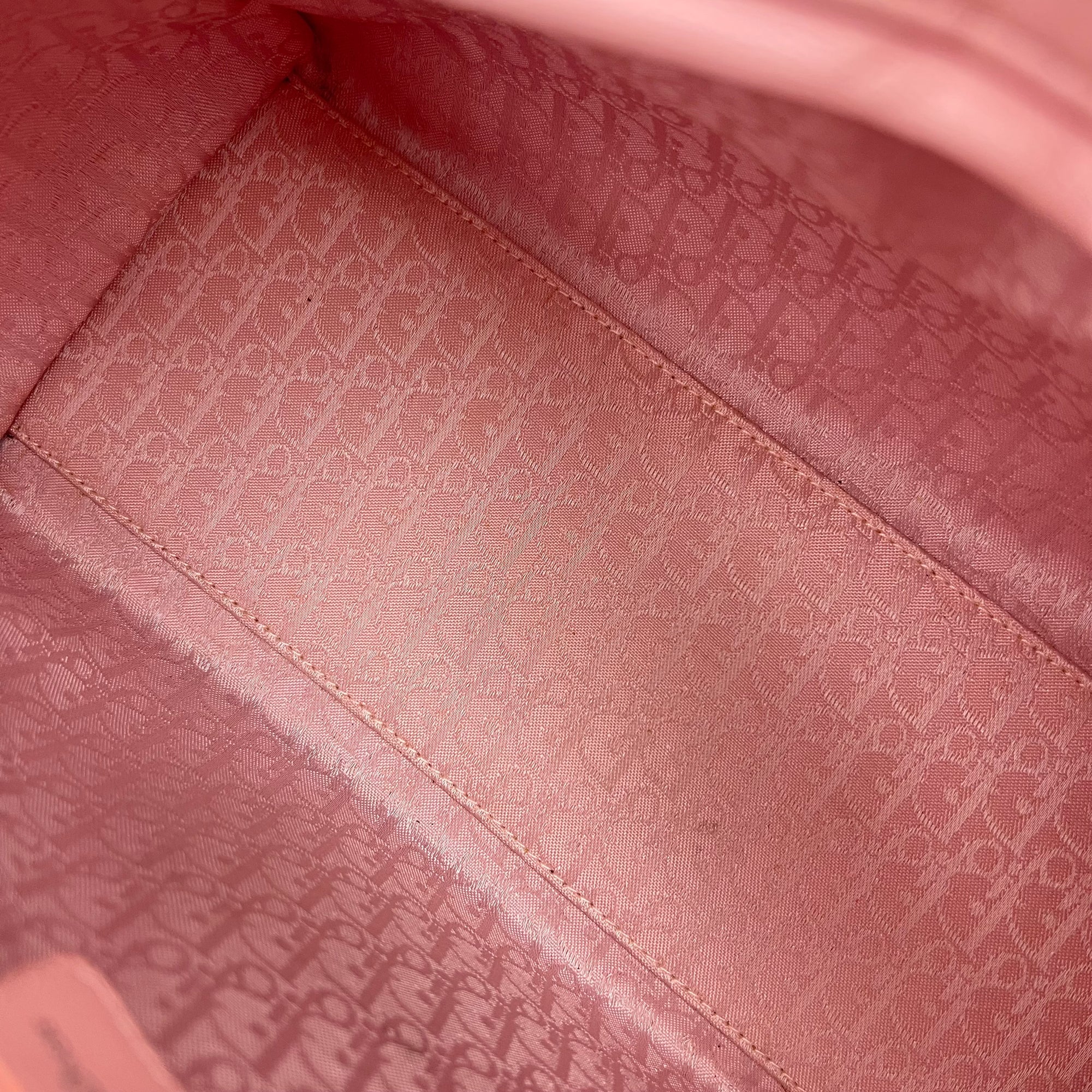 Lady Dior Top Handle Bag Medium Pink in Calfskin, Silver hardware