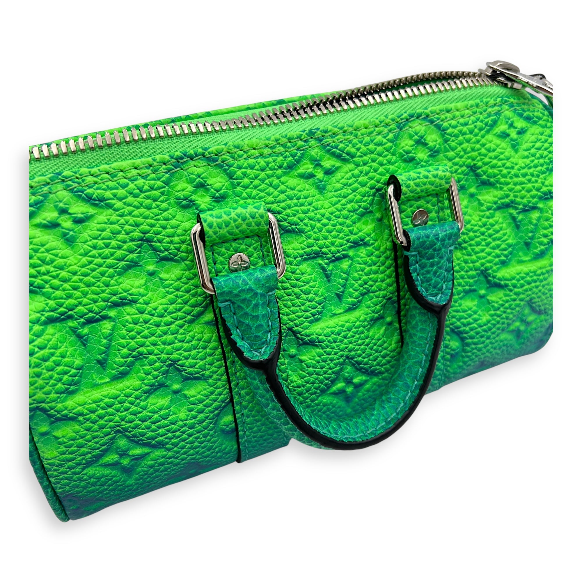 x Virgil Abloh Keepall XS Multi-colour Top Handle Bag in Taurillon Leather, Silver hardware