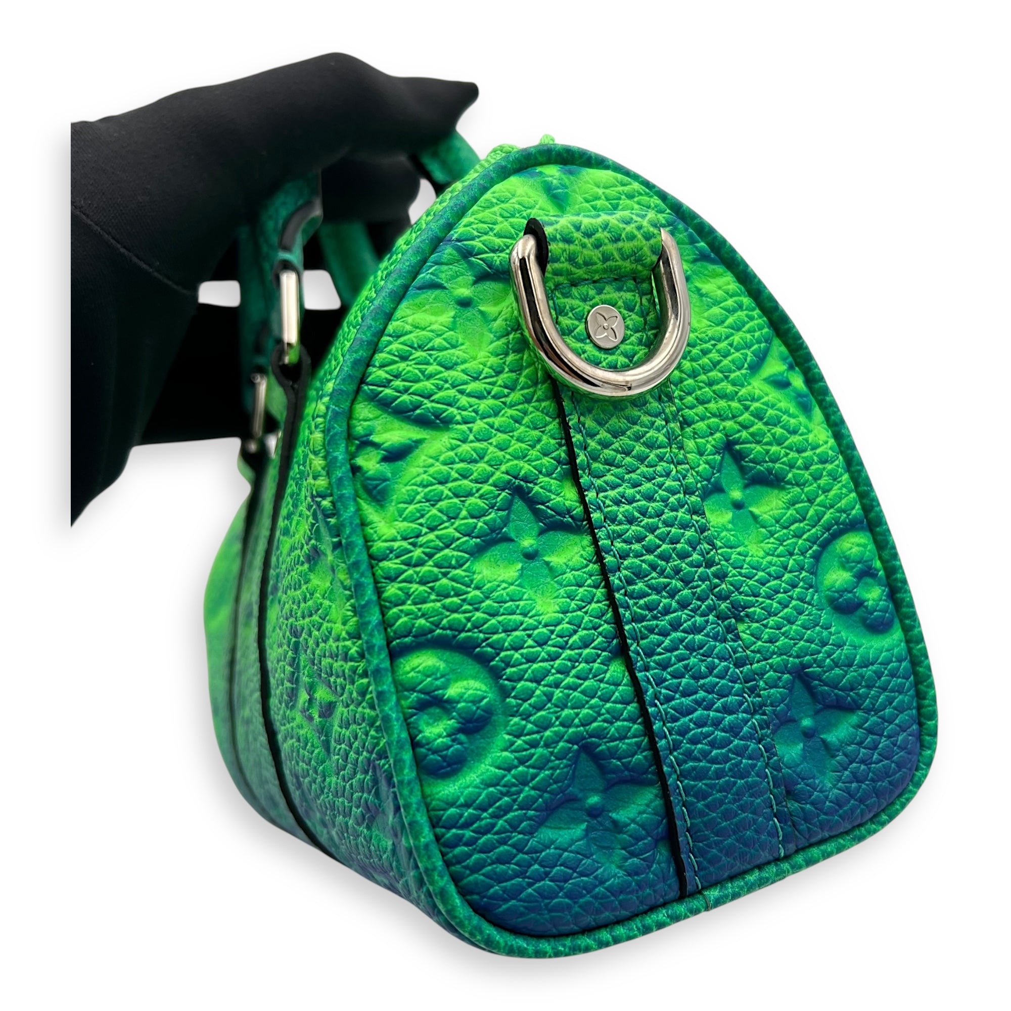 x Virgil Abloh Keepall XS Multi-colour Top Handle Bag in Taurillon Leather, Silver hardware