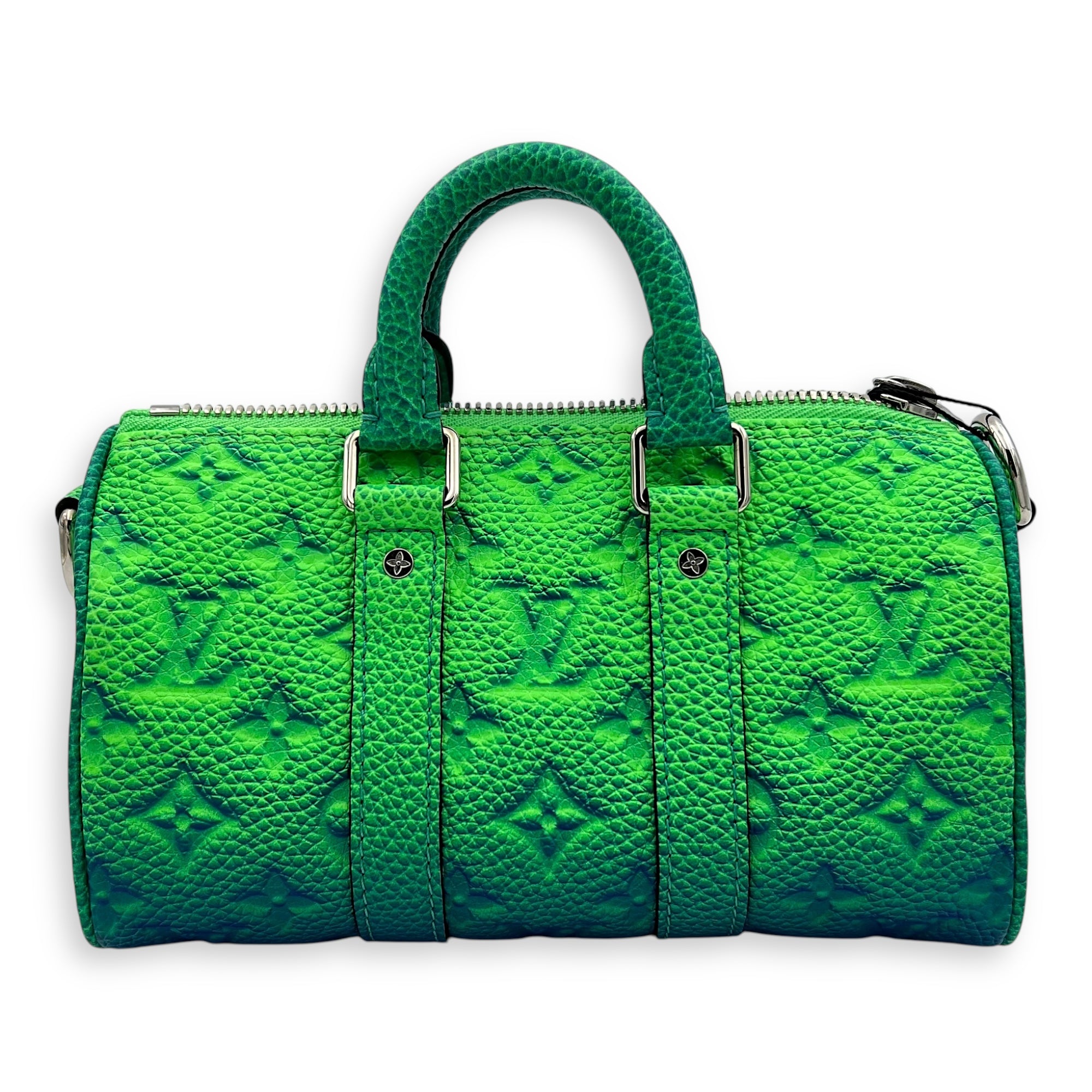 x Virgil Abloh Keepall XS Multi-colour Top Handle Bag in Taurillon Leather, Silver hardware