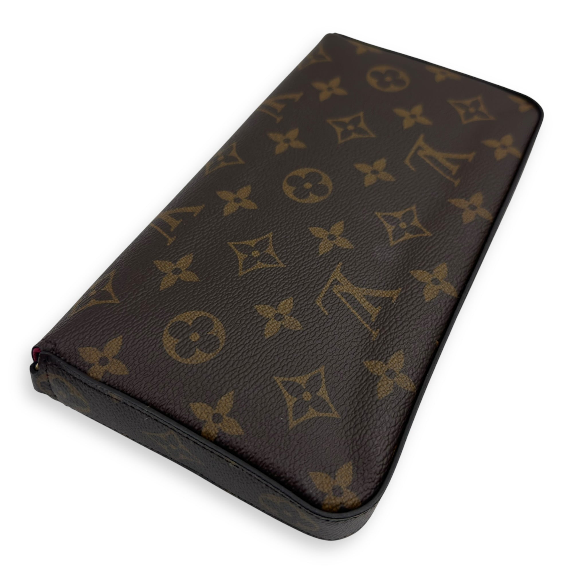Felicie Wallet On Chain Brown in Monogram Coated Canvas, Gold hardware