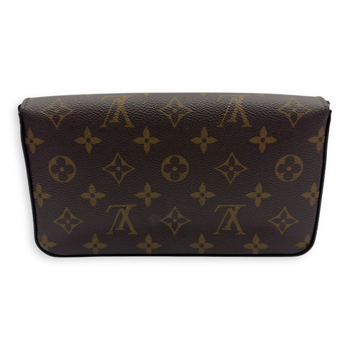 Felicie Wallet On Chain Brown in Monogram Coated Canvas, Gold hardware