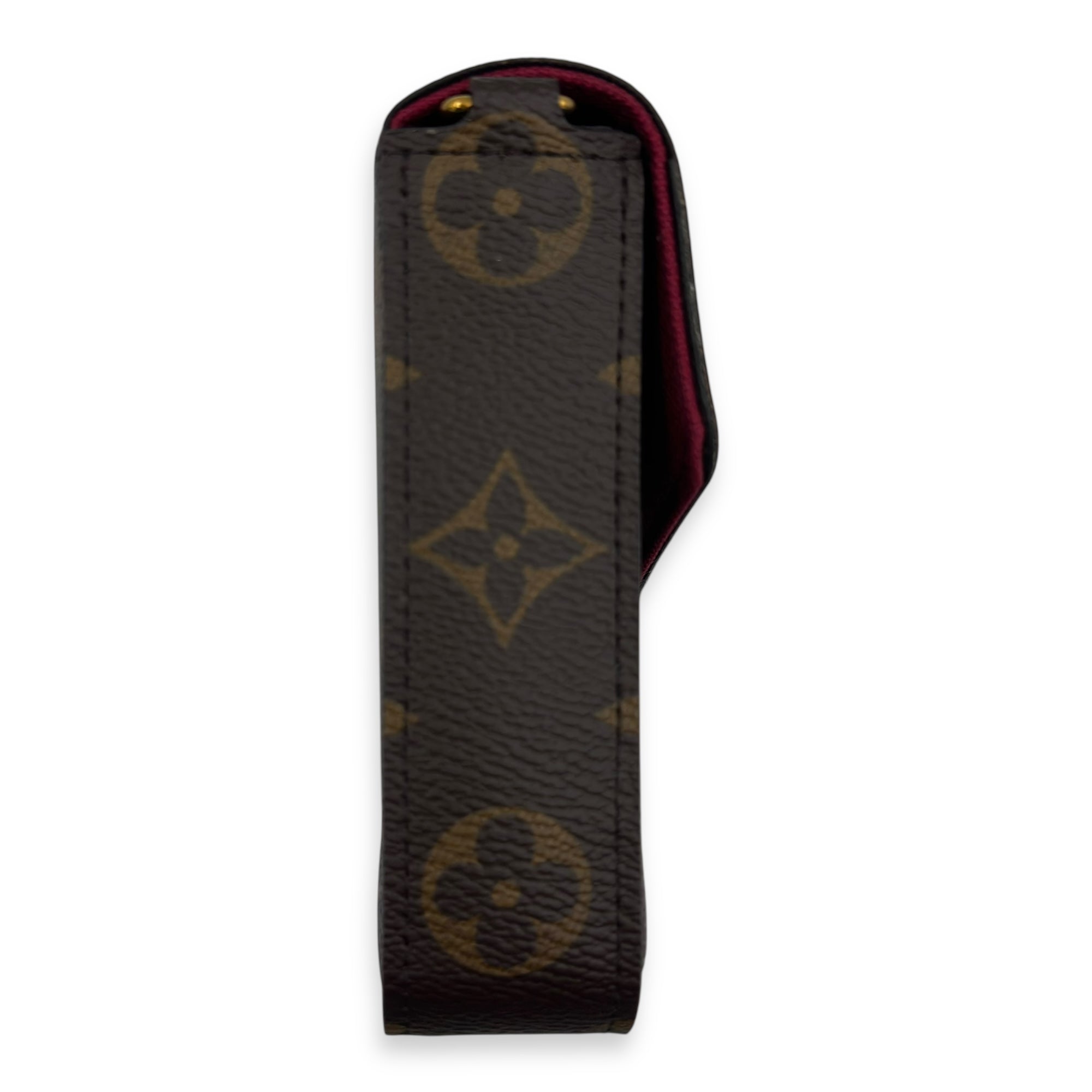 Felicie Wallet On Chain Brown in Monogram Coated Canvas, Gold hardware