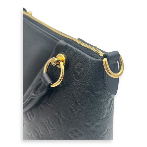 V Tote Top Handle Bag Black in Empreinte Leather, Gold hardware