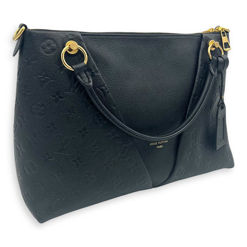 V Tote Top Handle Bag Black in Empreinte Leather, Gold hardware