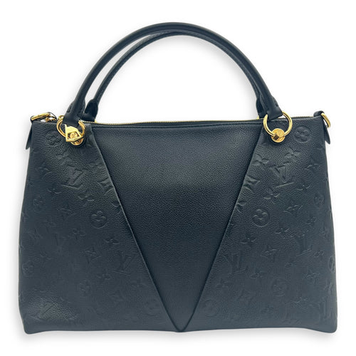 V Tote Top Handle Bag Black in Empreinte Leather, Gold hardware