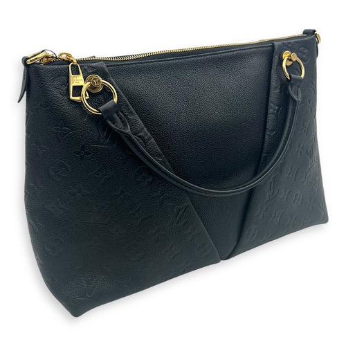 V Tote Top Handle Bag Black in Empreinte Leather, Gold hardware