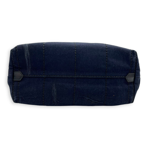 Denim Tote Bag Blue in Denim, Silver hardware