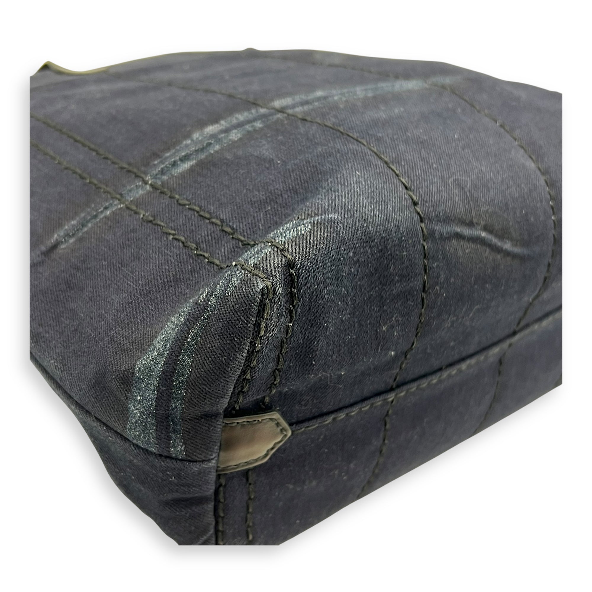 Denim Tote Bag Blue in Denim, Silver hardware