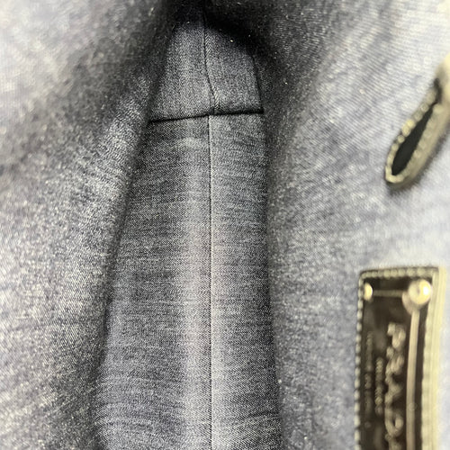 Denim Tote Bag Blue in Denim, Silver hardware