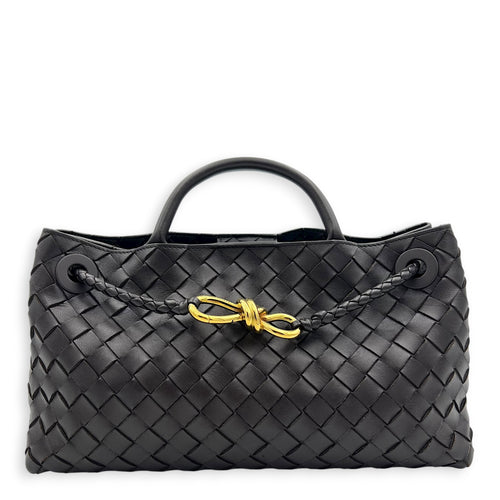 Andiamo Shoulder Bag East West Fondant in Nappa Intrecciato, Gold hardware