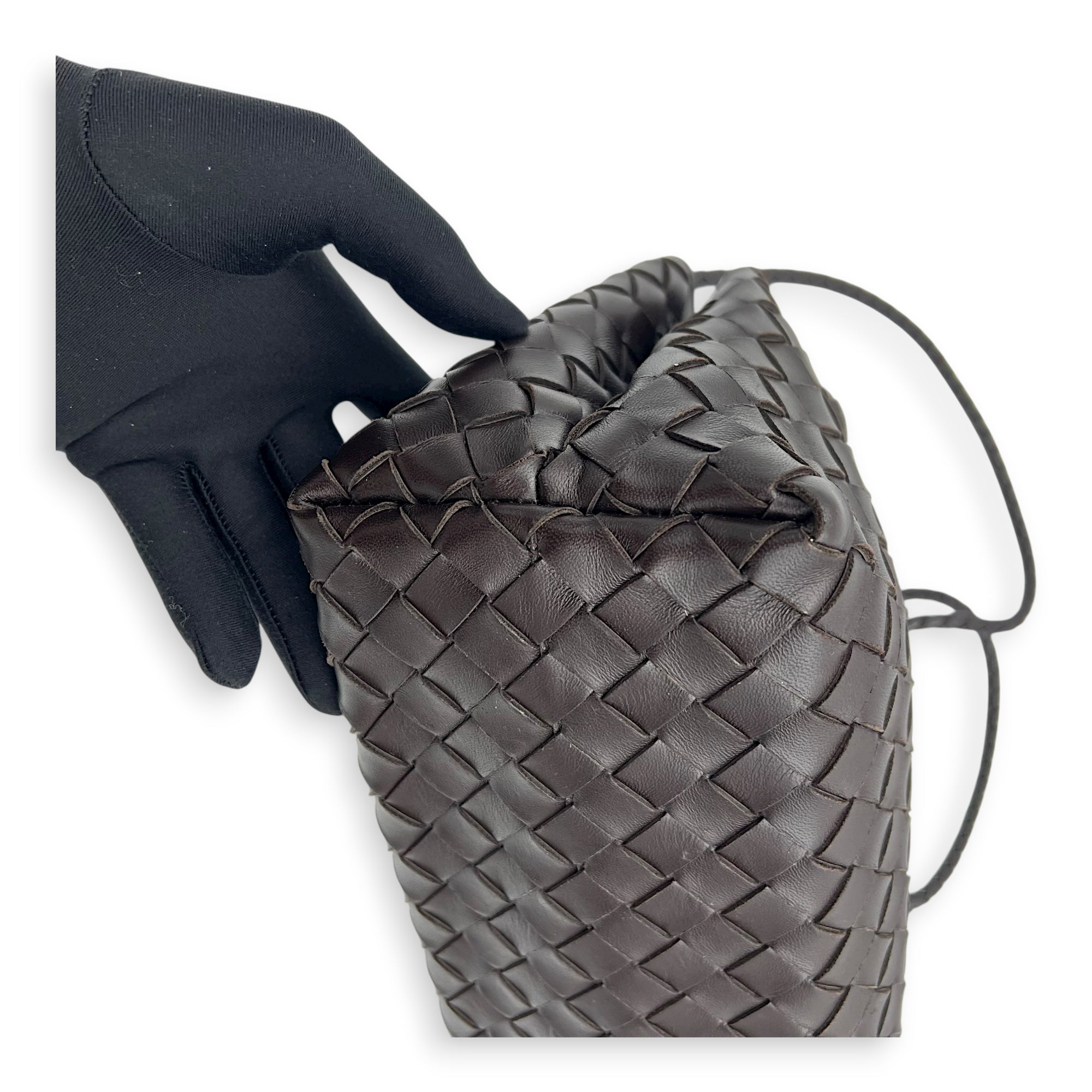 Andiamo Shoulder Bag East West Fondant in Nappa Intrecciato, Gold hardware