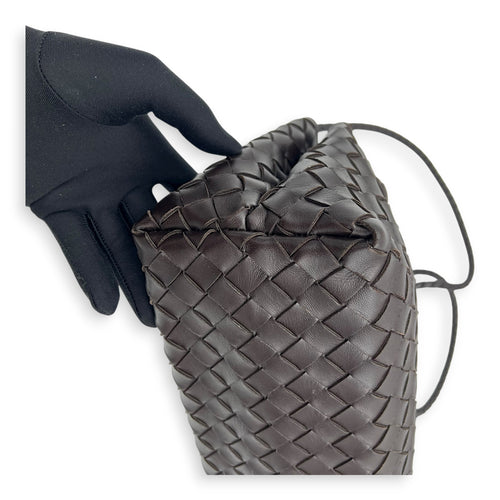 Andiamo Shoulder Bag East West Fondant in Nappa Intrecciato, Gold hardware