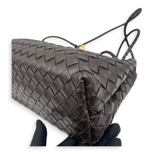 Andiamo Shoulder Bag East West Fondant in Nappa Intrecciato, Gold hardware