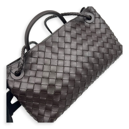 Andiamo Shoulder Bag East West Fondant in Nappa Intrecciato, Gold hardware