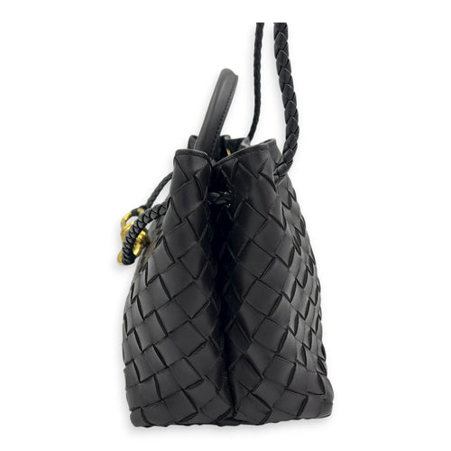 Andiamo Shoulder Bag East West Fondant in Nappa Intrecciato, Gold hardware