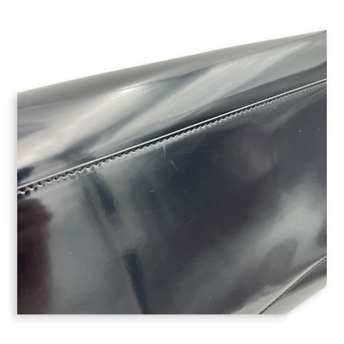 Manhattan Tote Bag Black in Patent Leather, Gold hardware