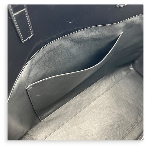 Manhattan Tote Bag Black in Patent Leather, Gold hardware