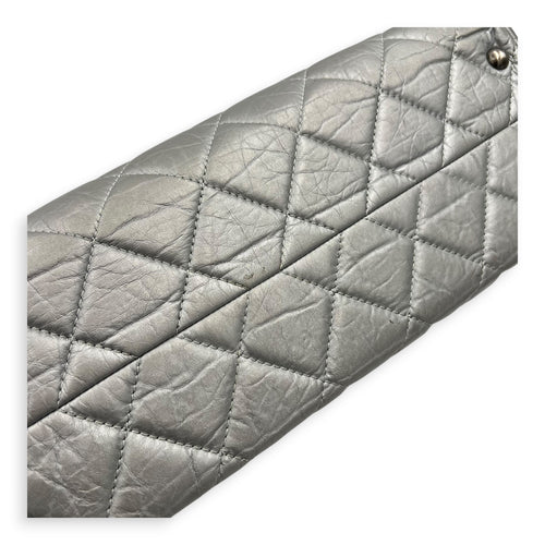 2.55 Tote Bag Grey in Calfskin, Ruthenium hardware