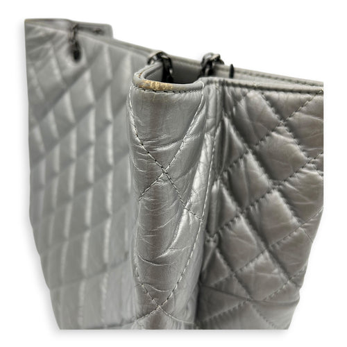 2.55 Tote Bag Grey in Calfskin, Ruthenium hardware