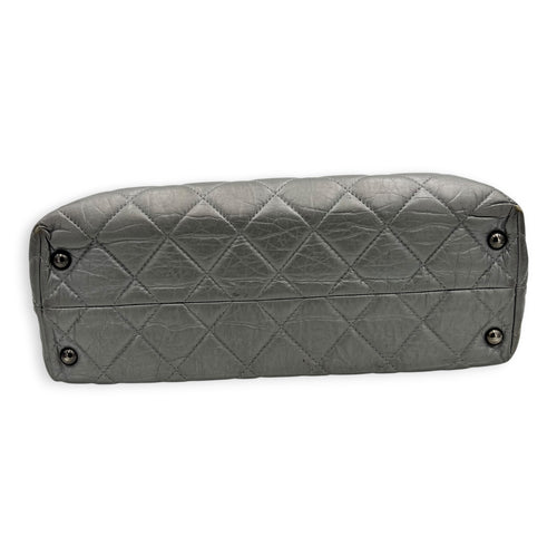 2.55 Tote Bag Grey in Calfskin, Ruthenium hardware