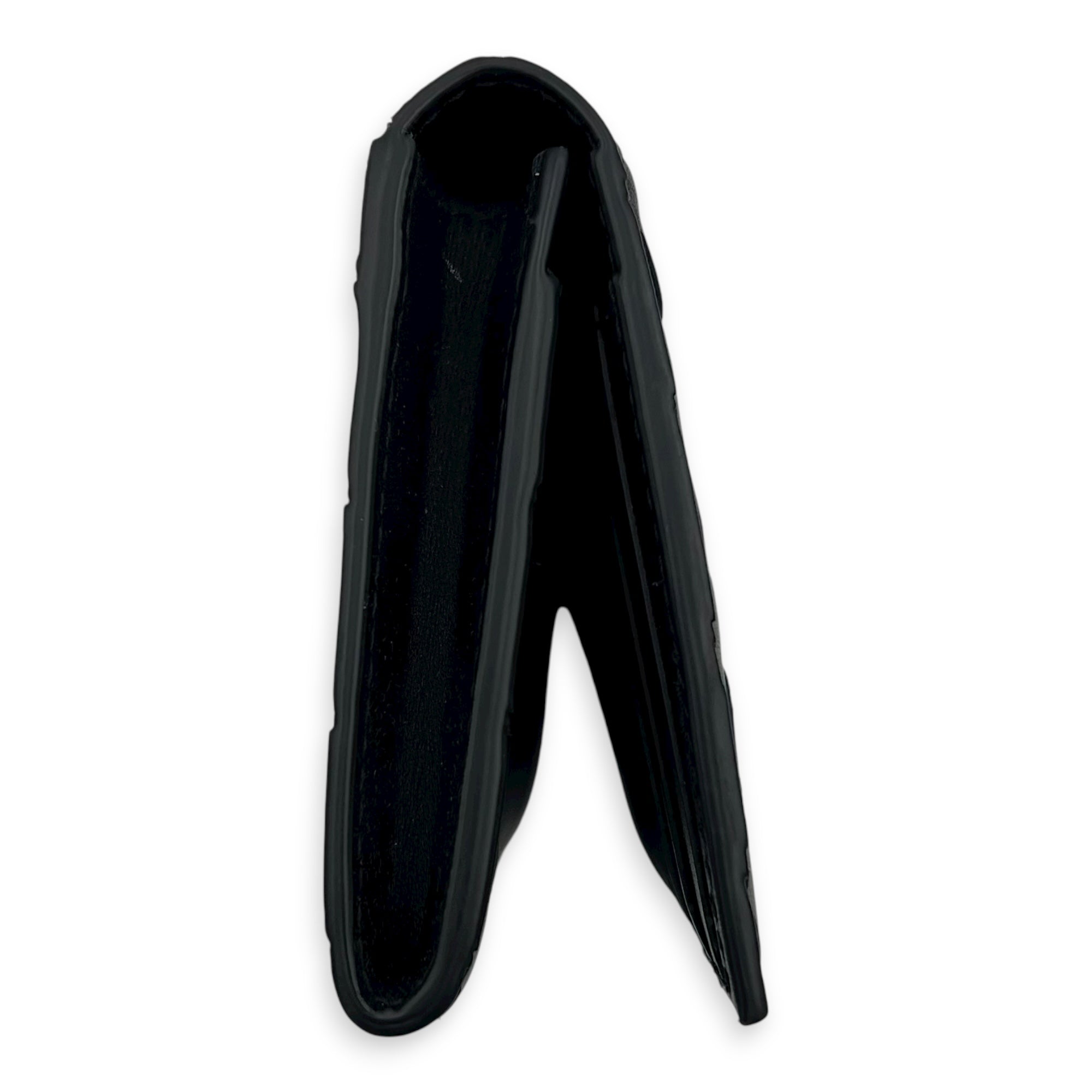 Intrecciato Long Black Wallet in Lambskin, Others hardware