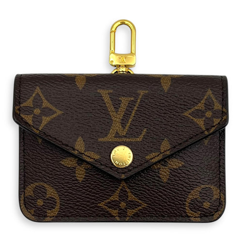 Felicie Strap To Go Wallet On Chain Brown in Monogram Coated Canvas, Gold hardware