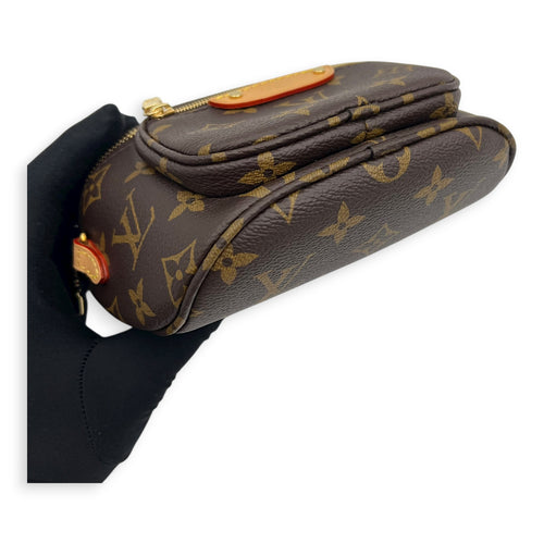 BumBag Belt Bag Mini Brown in Monogram Coated Canvas, Gold hardware