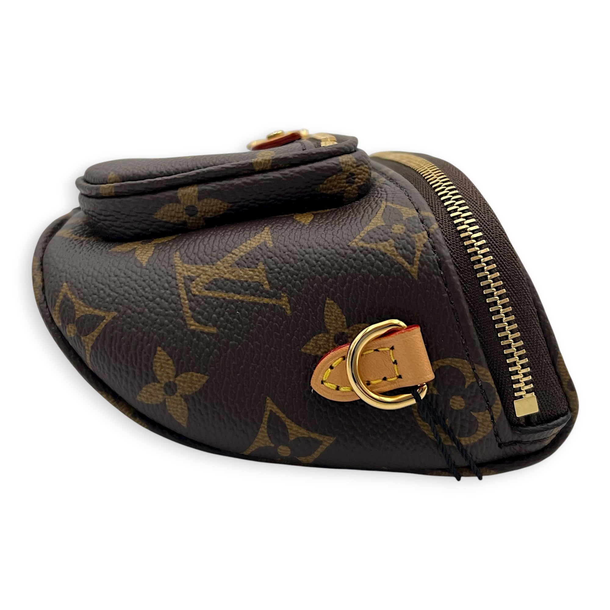 BumBag Belt Bag Mini Brown in Monogram Coated Canvas, Gold hardware