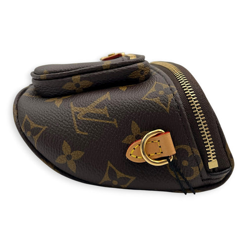 BumBag Belt Bag Mini Brown in Monogram Coated Canvas, Gold hardware