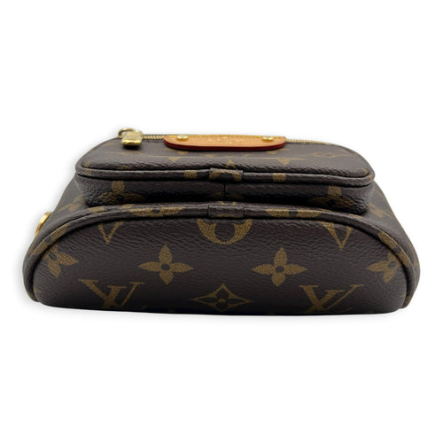 BumBag Belt Bag Mini Brown in Monogram Coated Canvas, Gold hardware