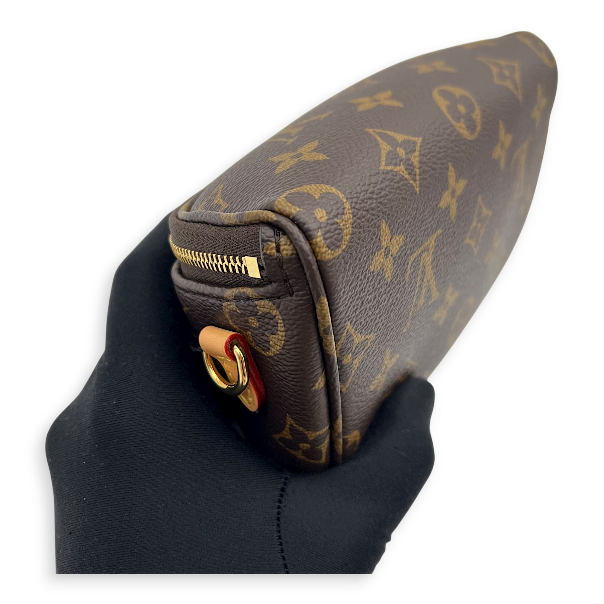 BumBag Belt Bag Mini Brown in Monogram Coated Canvas, Gold hardware