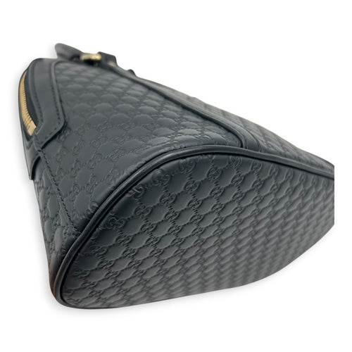 Dome Top Handle Bag Black in Guccissima Leather, Gold hardware