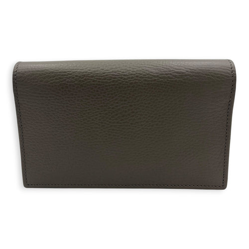 Interlocking G Wallet On Chain Grey in Calfskin, Gold hardware