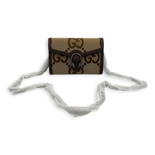 Dionysus Wallet On Chain Brown in Canvas, Silver hardware