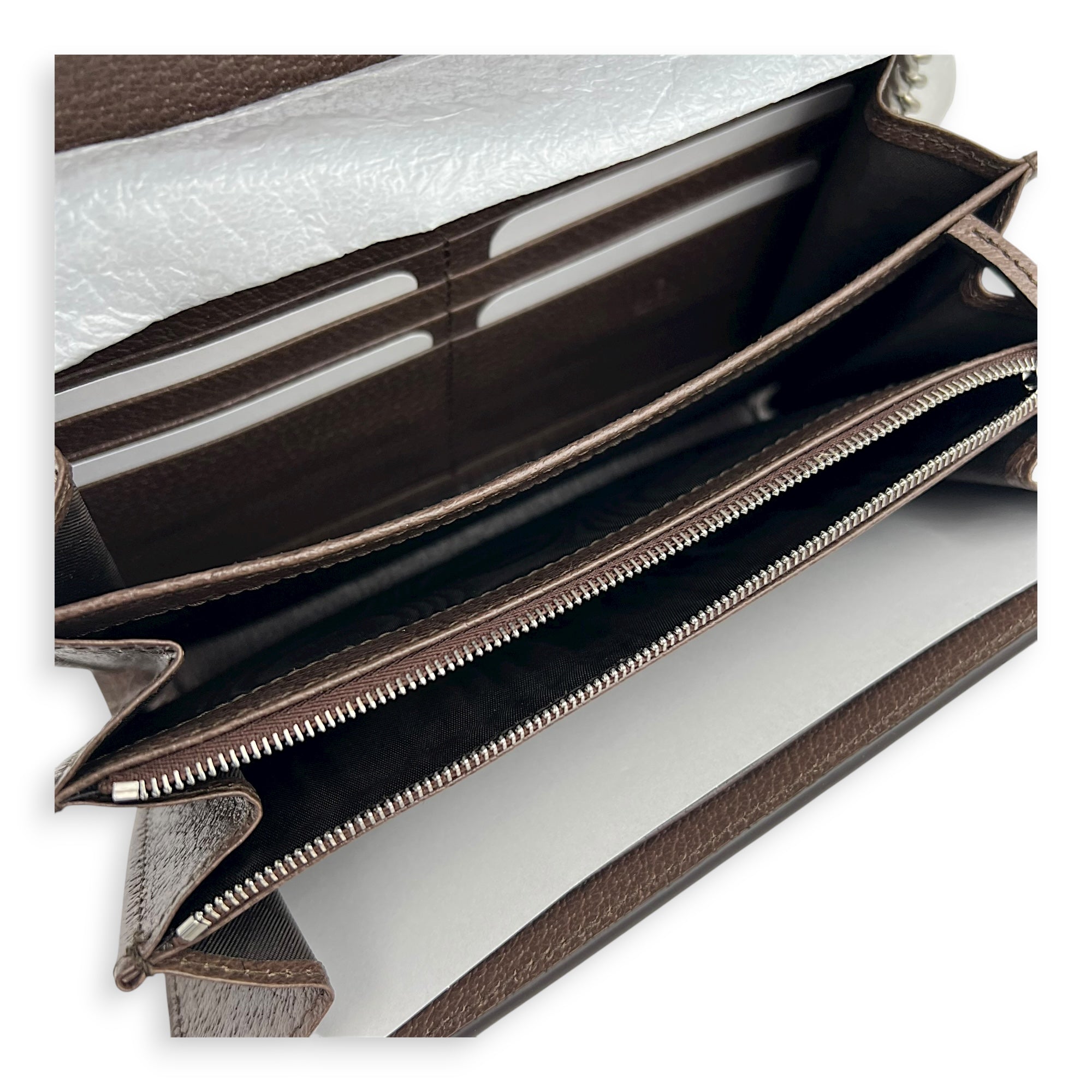 Dionysus Wallet On Chain Brown in Canvas, Silver hardware