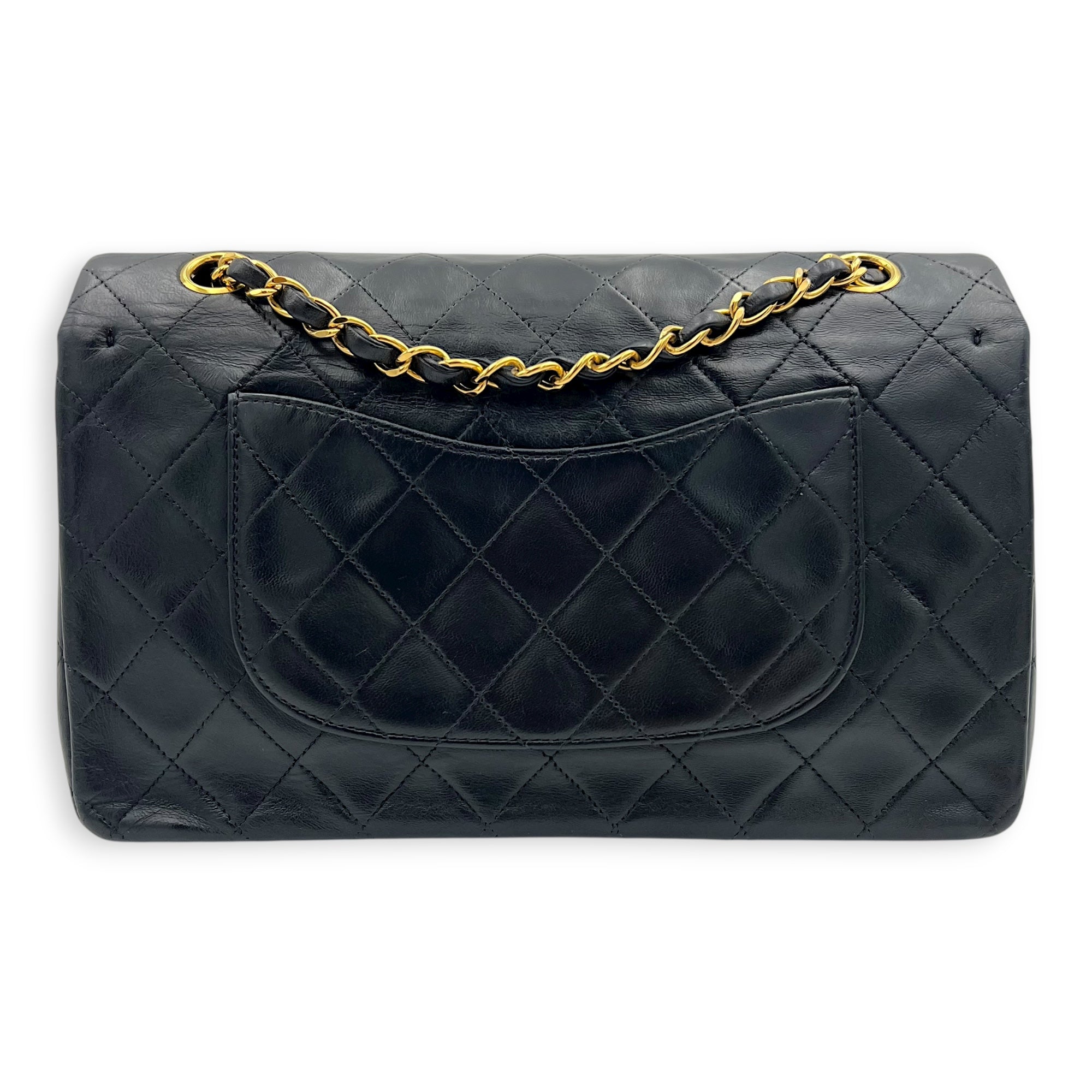 Classic Shoulder Bag Black in Lambskin, Gold hardware