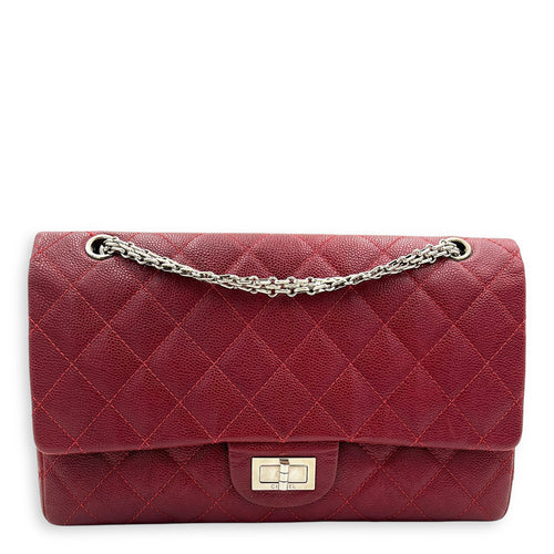 2.55 Shoulder Bag Red in Caviar Leather, Ruthenium hardware