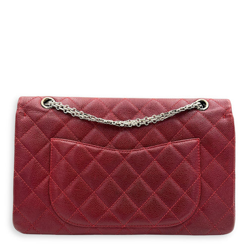 2.55 Shoulder Bag Red in Caviar Leather, Ruthenium hardware