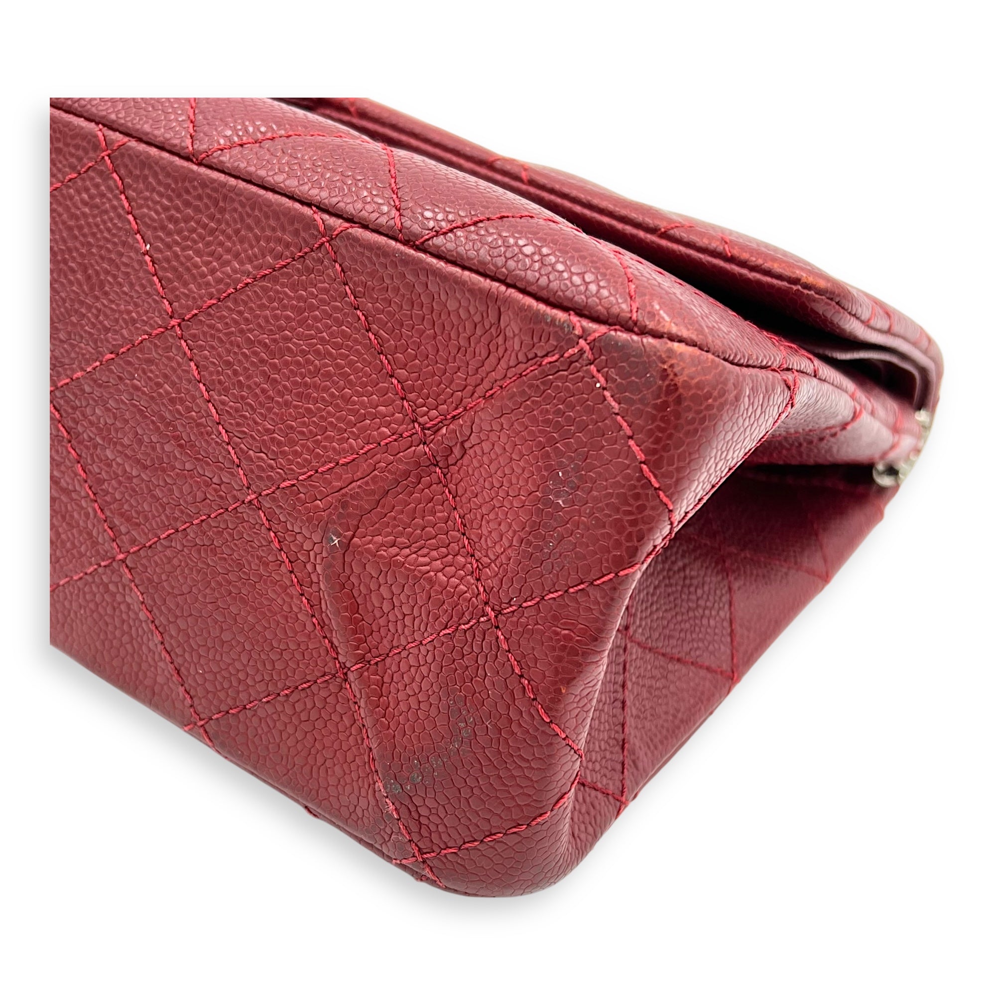 2.55 Shoulder Bag Red in Caviar Leather, Ruthenium hardware