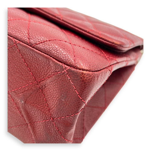 2.55 Shoulder Bag Red in Caviar Leather, Ruthenium hardware